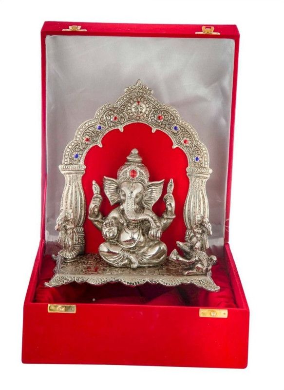 HK Gauri Singari Decorative Showpiece - 22 cm  (Aluminium, Silver)