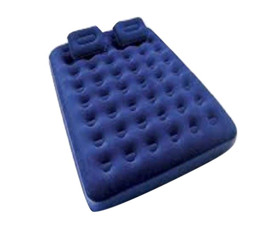 Air Double Bed with Pumper and Pillow - Blue