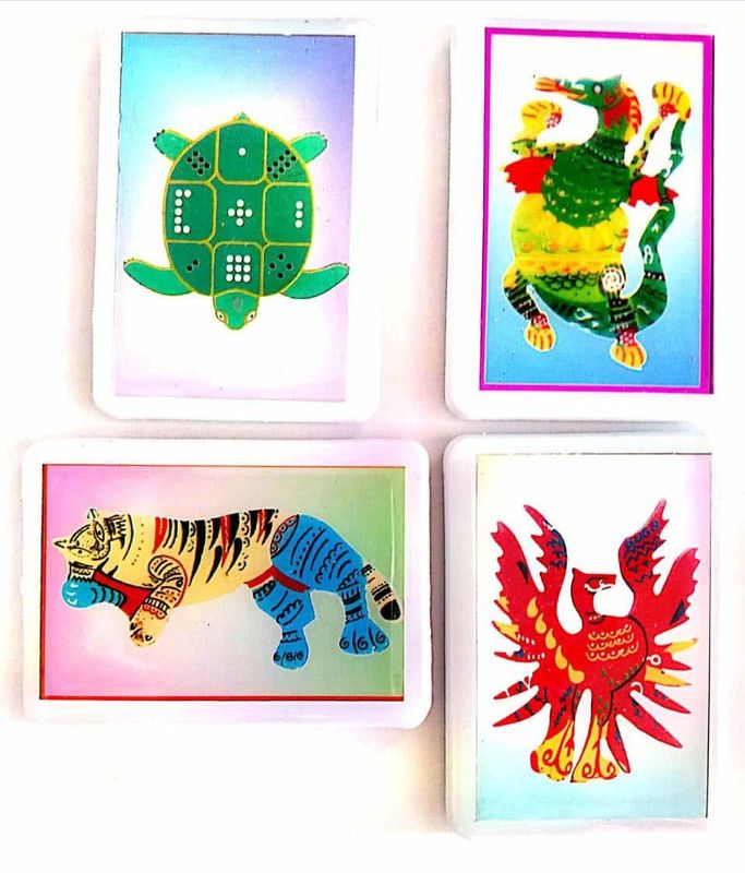 SHREENATHJI Feng Shui Vastu Celestial/Selestor Animal Set Kachhuwa, Dragon, Finix, Leopard Lucky Charm for Vastu Balancing, Home Office Wealth, Good Luck and Prosperity Decorative Showpiece - 7 cm  (Plastic, Multicolor)