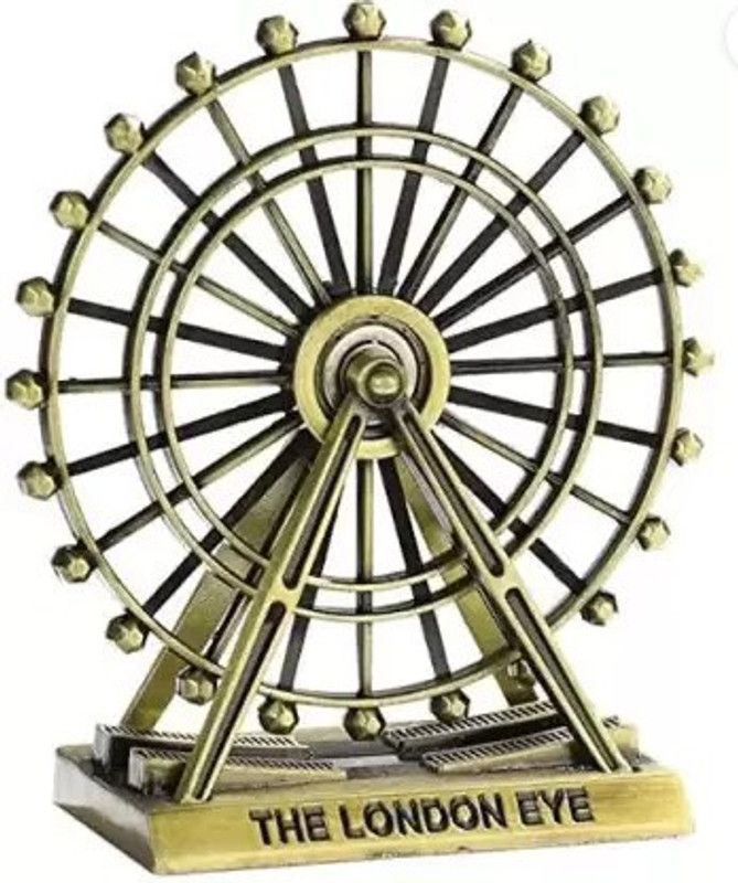 Seraphic London Eye Creative Metal Ferris Wheel, Table, Home Decor Decorative Showpiece Decorative Showpiece - 4 cm  (Polyresin, Gold)