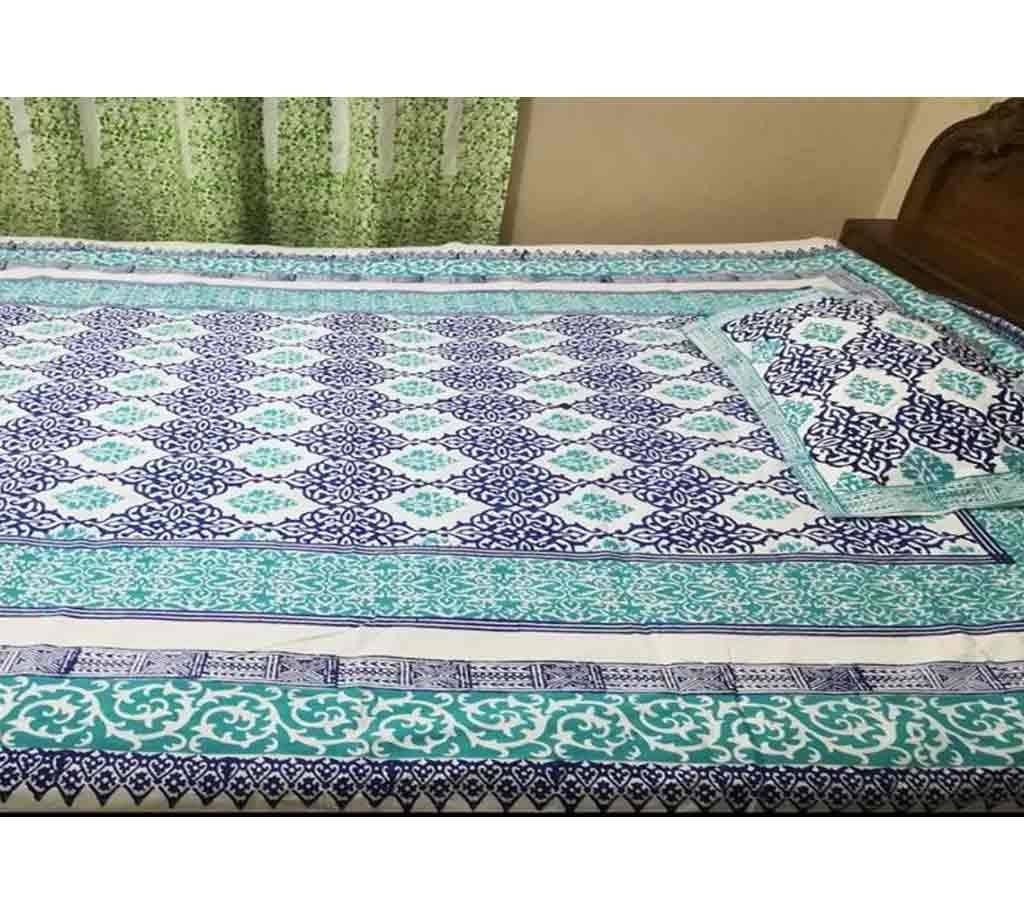 Cotton Bed Sheet With Two Pillow Cover 