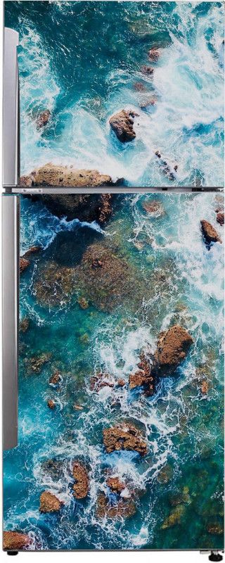 Advait Designs 60 cm Advait Designs decorative beautiful sea abstract nature extra lardge fridge sticker for fridge decor (pvc vinyl multicolor) Self Adhesive Sticker  (Pack of 1)