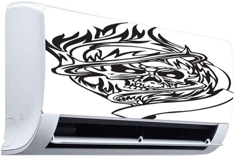 QTH 91 cm QTH SKULL DESIGN AC STICKER SUITABLE FOR ALL TYPE OF AC QTH-AC-6933 Self Adhesive Sticker  (Pack of 1)