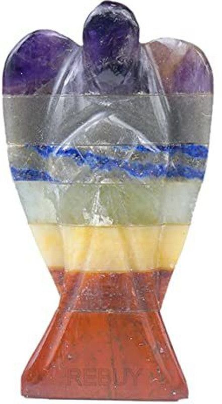 ReBuy Seven Chakra Gemstone Angel Lucky Angel for Reiki, Gifting Size 2 Inch Decorative Showpiece - 5 cm  (Crystal, Multicolor)