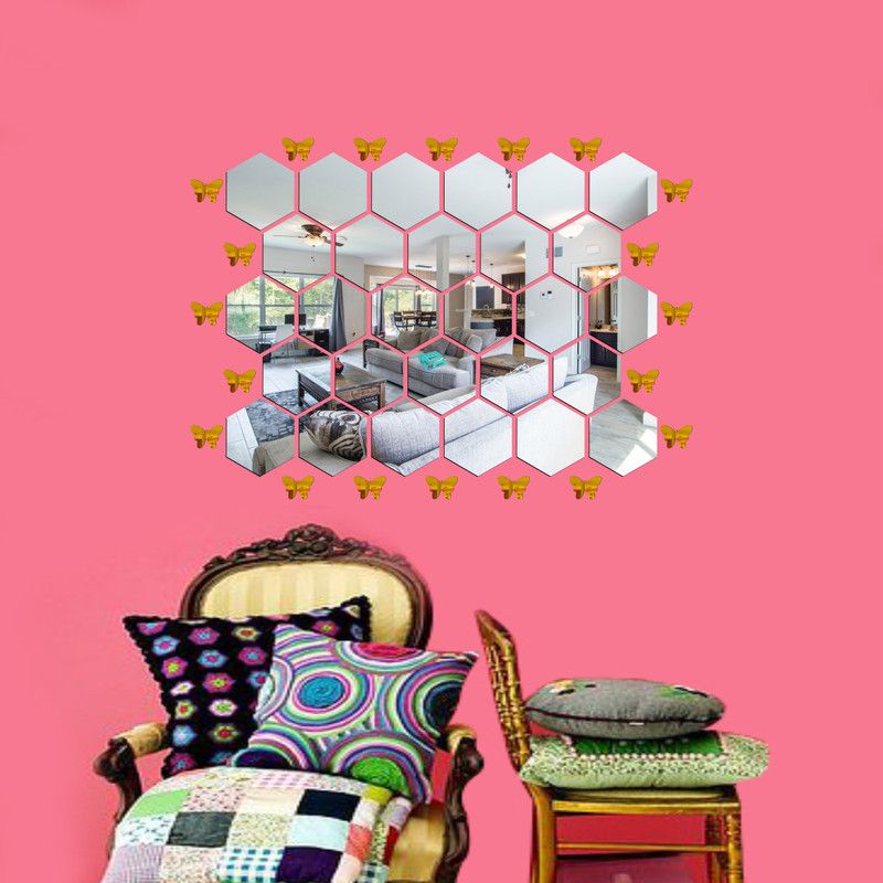 LOOK DECOR 45 cm B2B-LD-198 Self Adhesive Sticker  (Pack of 28)