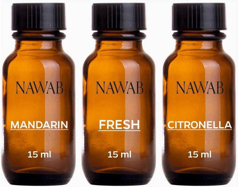 NAWAB essential aroma Diffuser oil(Mandarin,Fresh,citronella-15ml each) Aroma Oil
