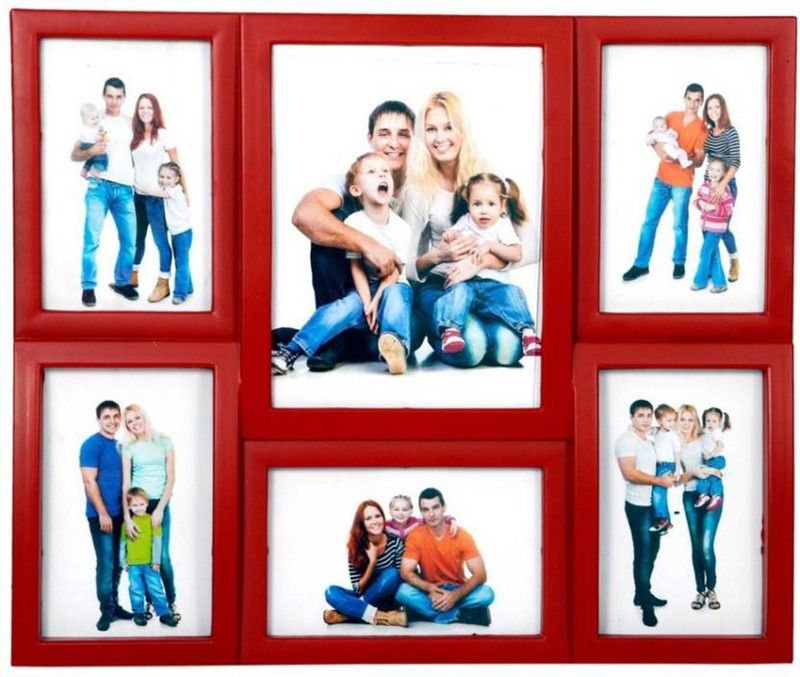 GrabBasket Wood Personalized, Customized Gift Best Friends Reel Photo Collage gift for Friends, BFF with Frame, Birthday Gift,Anniversary Gift Wall  (Red, 6 Photo(s), 4 x 6 cm, 5 x 7 cm)