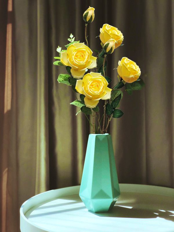 Artsy Yellow Rose Artificial Flower  (27.5 inch, Pack of 1, Flower Bunch)