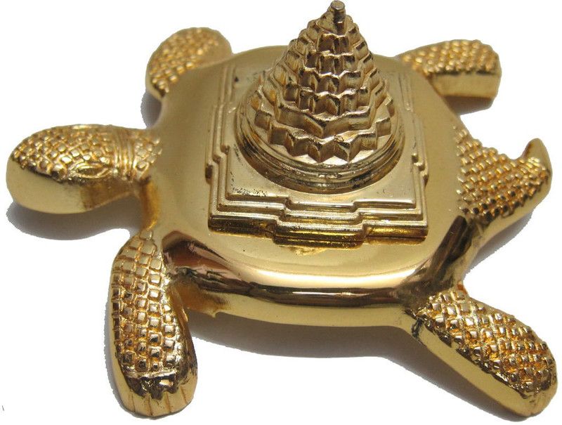 ANJALIKA Meru Kachua Yantra Decorative Showpiece - 4 cm  (Brass, Gold)