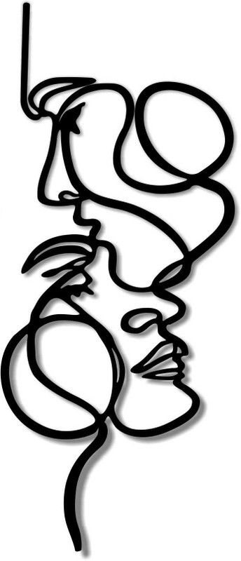 IRIS Decore COUPLE MDF Plaque Cutout Ready to Hang Home Office Decor Wall Art  (12 inch X 7 inch, Black)