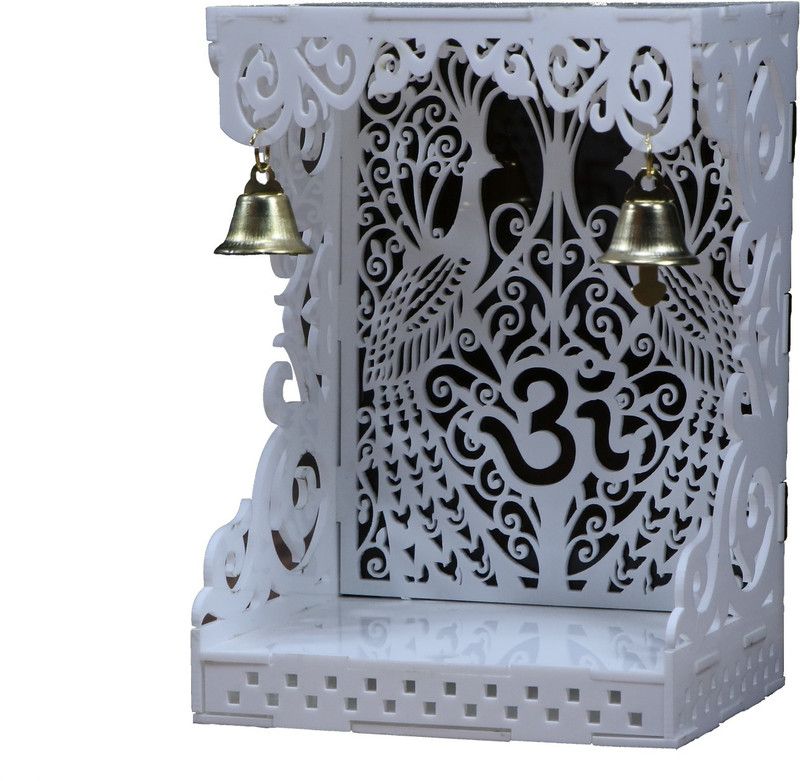 Delavala Wooden Temple Home Temple Puja Mandir Floor Stand & Table Top Home Mandir Temple Decorative Showpiece - 15 cm  (Wood, Brown)