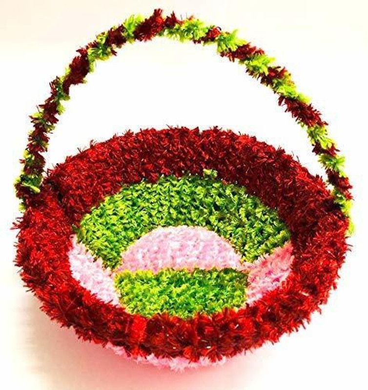 Choice One Creations Plastic Feather Basket/Tokri for Laddu Gopal Ji-Pack of 1 Plastic Flower Basket  (W: 10 cm x H: 5 cm x D: 3 cm)
