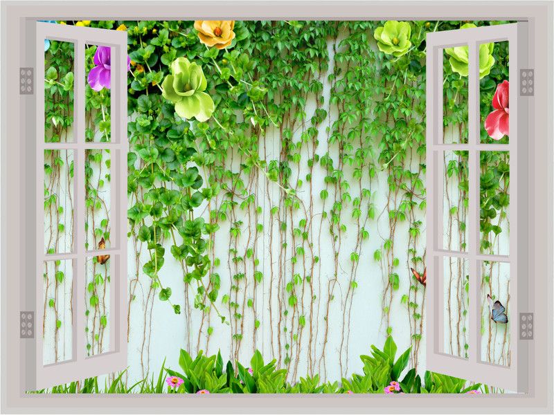 Prime Home Décor 46 cm Vinyl Beautiful Natural Seen Multicolor, 18 in X 24 in Self Adhesive Sticker  (Pack of 1)