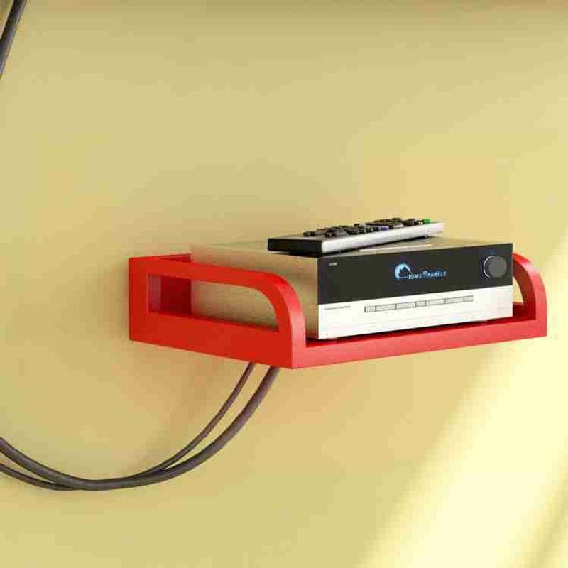 Om Craft Set top box stand MDF (Medium Density Fiber) Wall Shelf  (Number of Shelves - 1, Red)