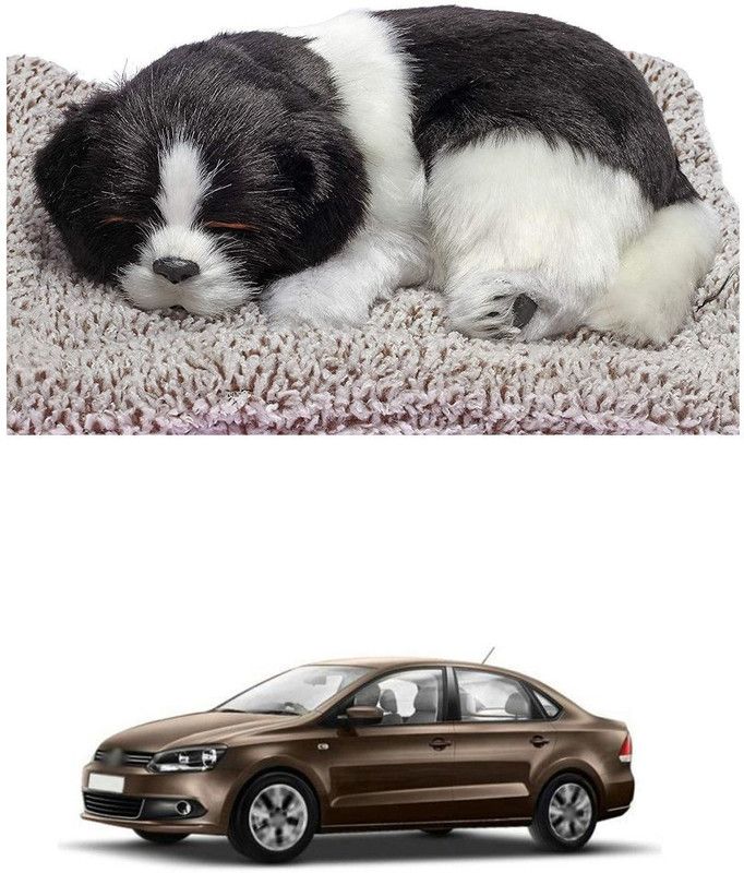 PRTEK Cute Sleeping Dog for Car, Home Interior, Office Work Table Designs 464 Decorative Showpiece - 8 cm  (Brass, Multicolor)