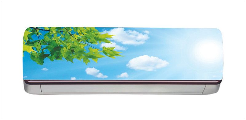 Psychedelic Collection 12 cm decorative beautiful green leaves with water drop ac sticker Self Adhesive Sticker  (Pack of 1)