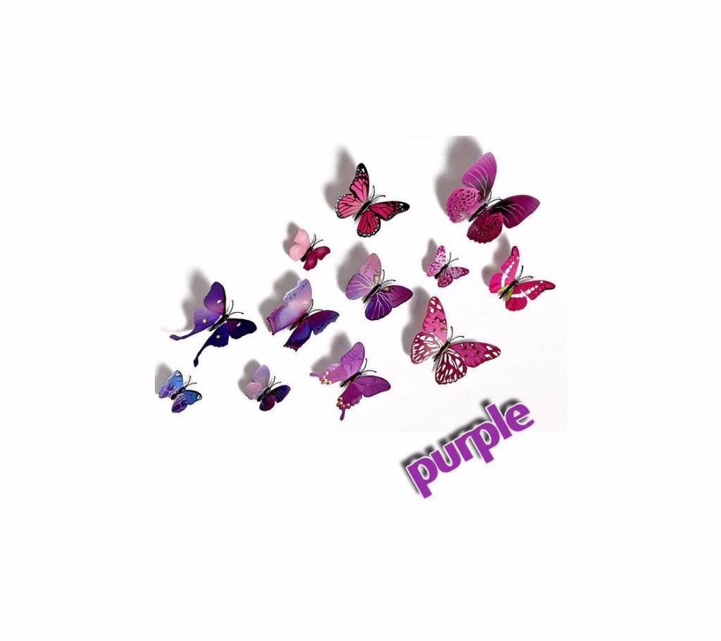 Magnetic+Glue 12pcs 3D PVC Butterfly Decal Wall Stickers Home Decor