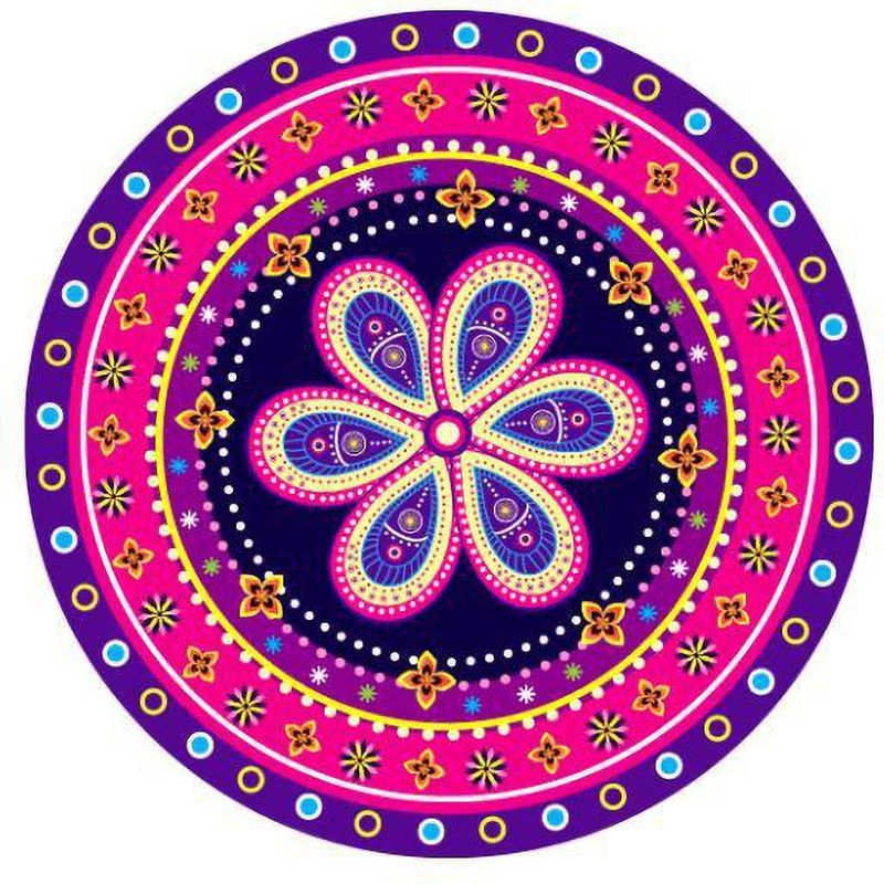 Madhuban Decor 24 cm Madhuban Decor Decorative Beautiful Rangoli For Diwali Home Decoration (Multicolor, Size 24 in x 24 in, Vinyl) Self Adhesive Sticker  (Pack of 1)