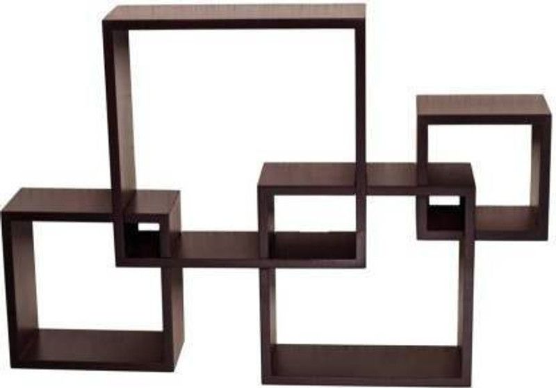 MD Wall shelves MDF (Medium Density Fiber) Wall Shelf  (Number of Shelves - 4, Brown)