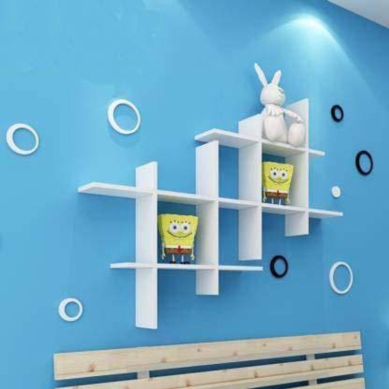 ANB Enterprises MDF (Medium Density Fiber) Wall Shelf  (Number of Shelves - 6, White)