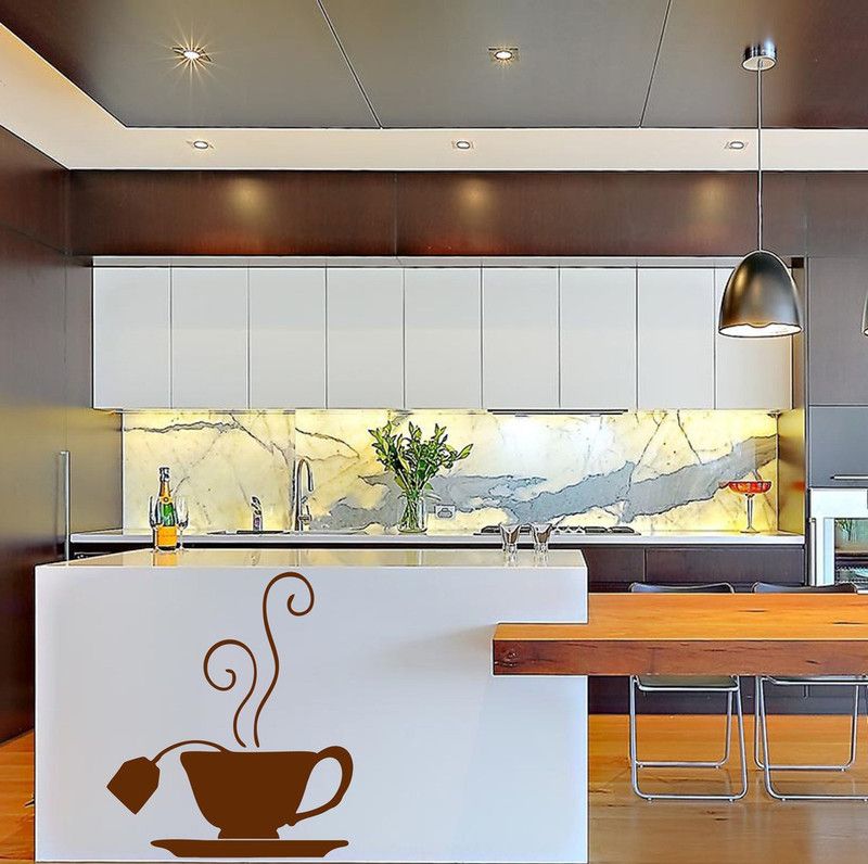 Decor Villa 30.48 cm Decor Villa Tea cup Kitchen Wall Sticker Small - Size (12 x 14) Inch Sticker  (Pack of 1)
