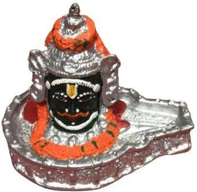 NRSON Ujjain's Shri Mahakaleshwar Baba Mahakal Idol for Gift, Puja and Car Dashboard Decorative Showpiece - 9 cm  (Ceramic, Multicolor)