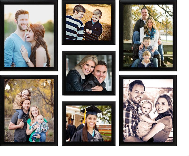 SWADESI STUFF MDF Personalized, Customized Gift Best Friends Reel Photo Collage gift for Friends, BFF with Frame, Birthday Gift,Anniversary Gift Wall  (Black, 7 Photo(s), 4 frame : 8x10 inch, 3 frame : 6x8 inch)