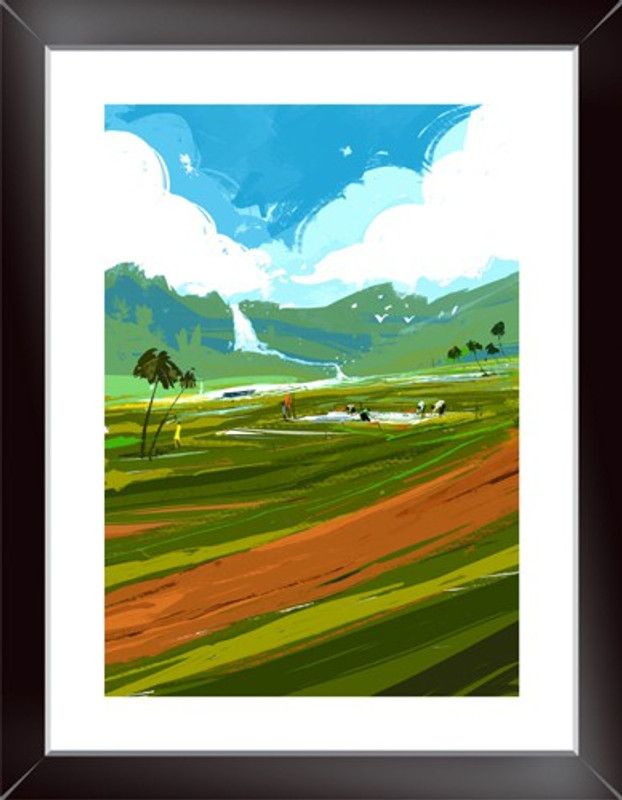 oil Painitng Wall Poster With Framed For Home And office Décor Print on Special I-Very Paper (Size 13.5 Inch X 10.5 Inch, Framed) Multicolor Paper Print  (13.5 inch X 10.5 inch, Framed)