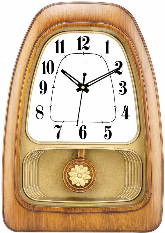 Cube X Analog 35 cm X 25 cm Wall Clock  (Beige, White, With Glass, Pendulum)