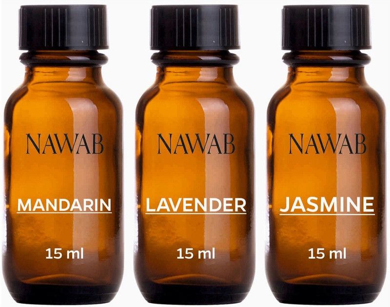 NAWAB essential aroma Diffuser oil(Mandarin,Lavender,Jasmine-15ml each) Aroma Oil