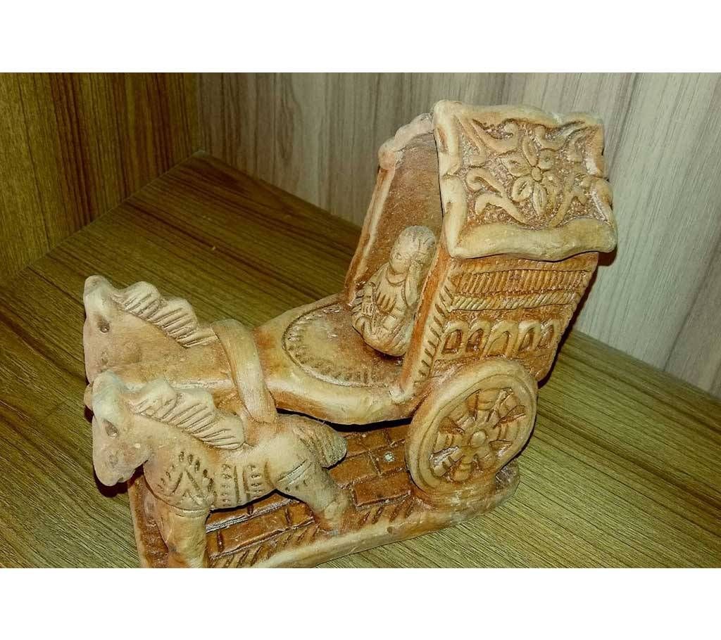Clay Show piece: Horse cart