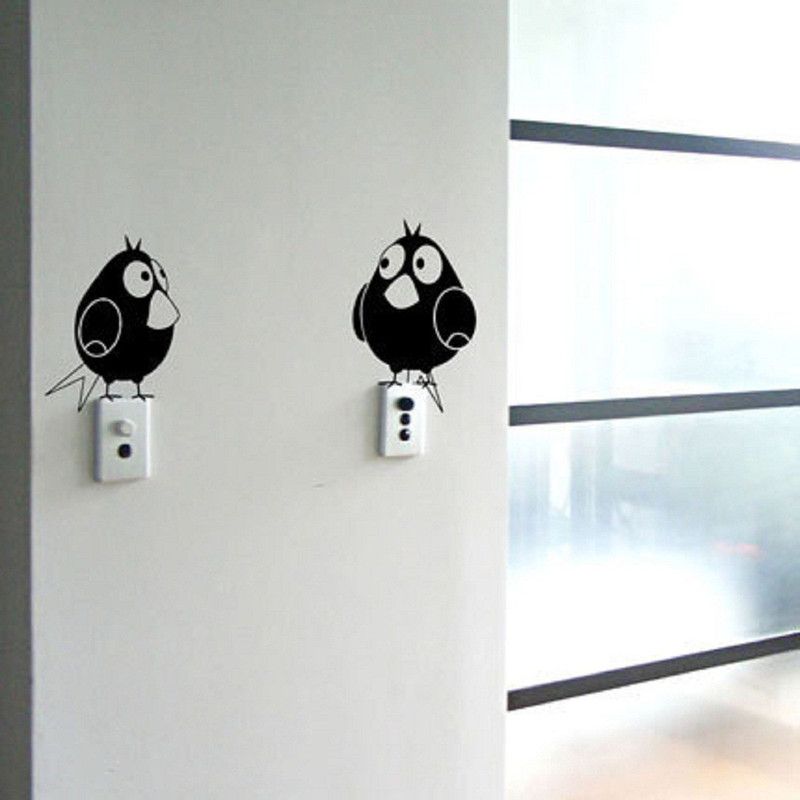Asmi Collections 100 cm Two Owls for Light Switches Removable Sticker  (Pack of 1)