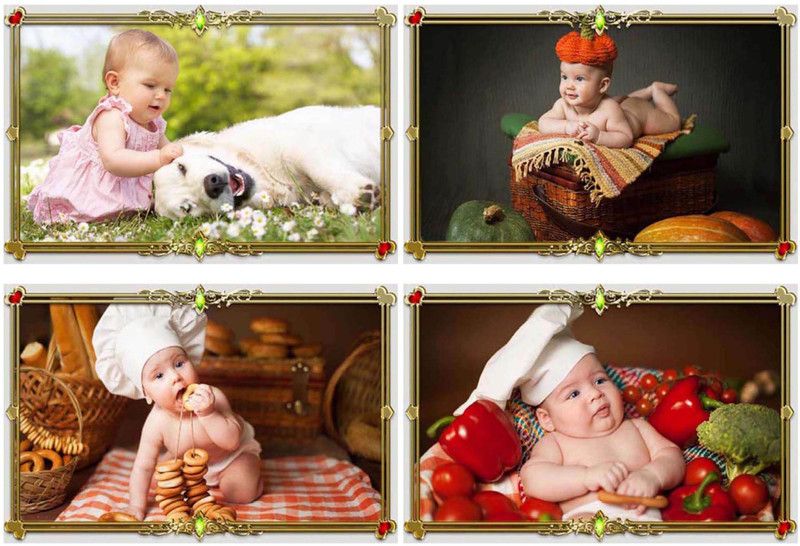 A Set of 4 Cute Baby Posters | Smiling Baby Poster | Poster for Pregnant Women | New Born Infant Child | HD Baby Wall Poster for Room decor Paper Print  (12 inch X 18 inch, Rolled)