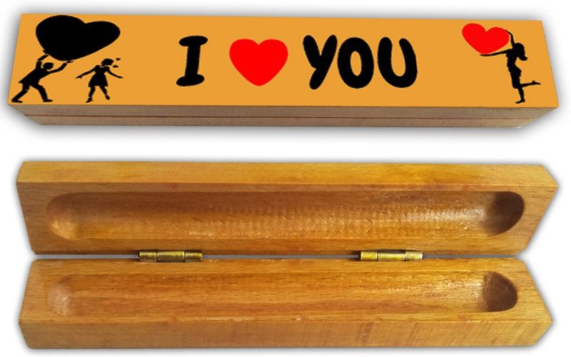 Klowage Wooden Wishing I Love You Pen Box Decorative Showpiece - 2.2 cm  (Wood, Multicolor)