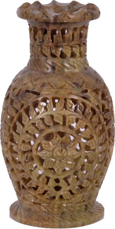 Avinash Handicrafts Stoneware Vase  (6 inch, Brown)