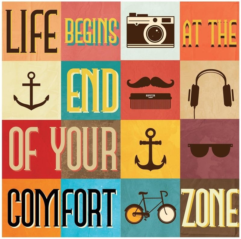 Seven Rays Life Begins at the End of Your Comfort Zone Paper Print (Medium) Paper Print  (18 inch X 18 inch)