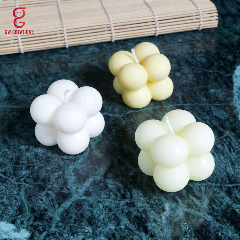 GW Creations Medium Bubble Jasmine Sandalwood Mogra Scented Candle Candle  (Multicolor, Yellow, White, Pack of 3)