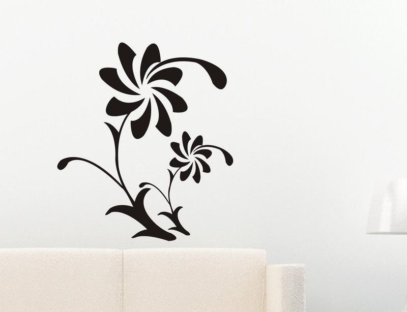 MADHUBAN DÉCOR 59 cm Beautiful Flower Decal On Wall Removable Sticker  (Pack of 1)