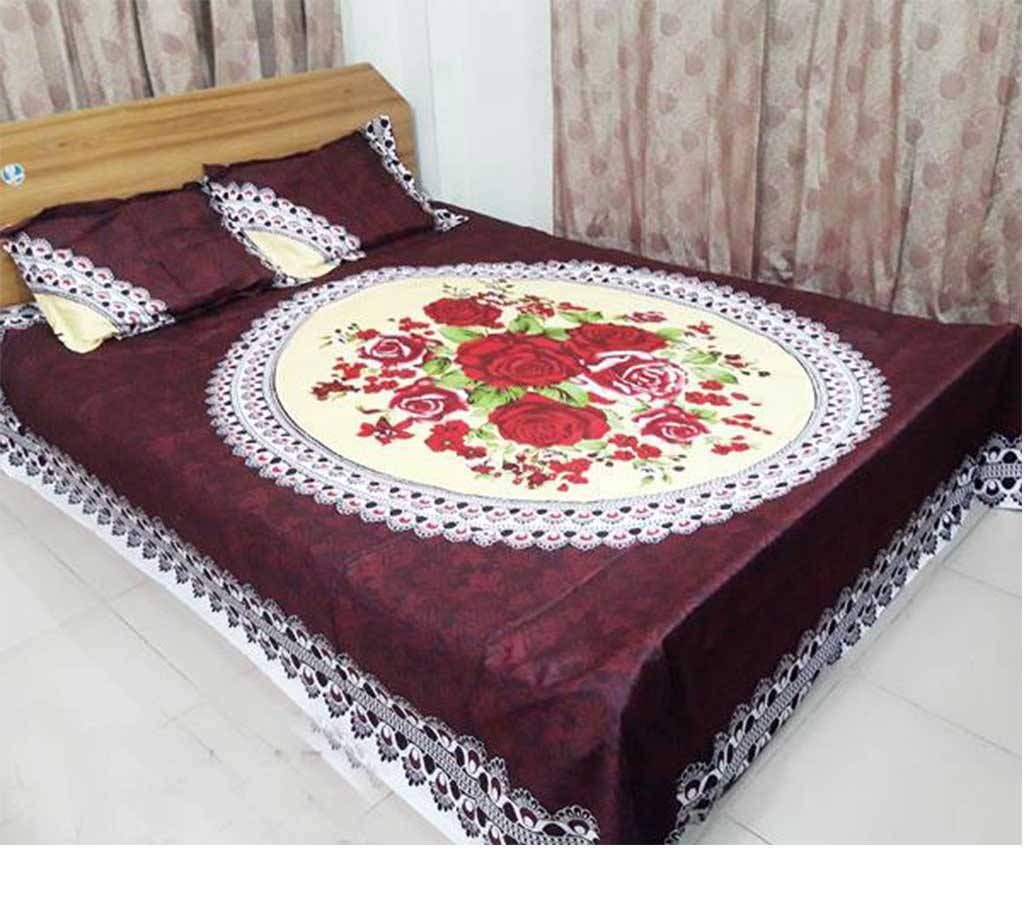 Cotton Double Bed Sheet Set-3 Pcs