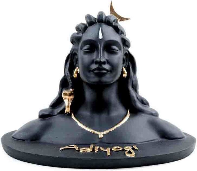 RAREBIT COLLECTION Adiyogi Idol Black Matte Color 5 for Home, Car Dashboard, Gift Statue Decorative Showpiece - 5 cm  (Polyresin, Black)