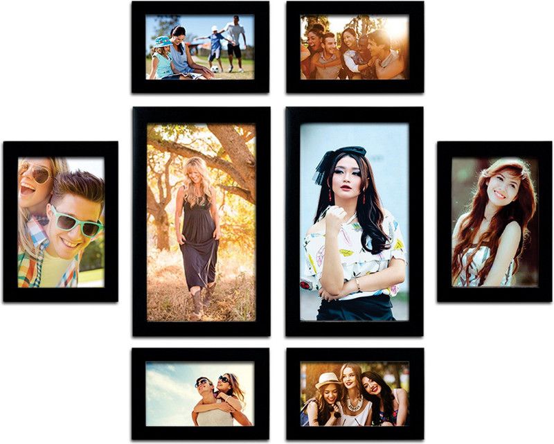 Random Wood Personalized, Customized Gift Best Friends Reel Photo Collage gift for Friends, BFF with Frame, Birthday Gift,Anniversary Gift Wall  (Black, 8 Photo(s), 4 Pcs: 4X6 inch, 2 Pcs: 5X7 inch, 2 Pcs: 6X10 inch)
