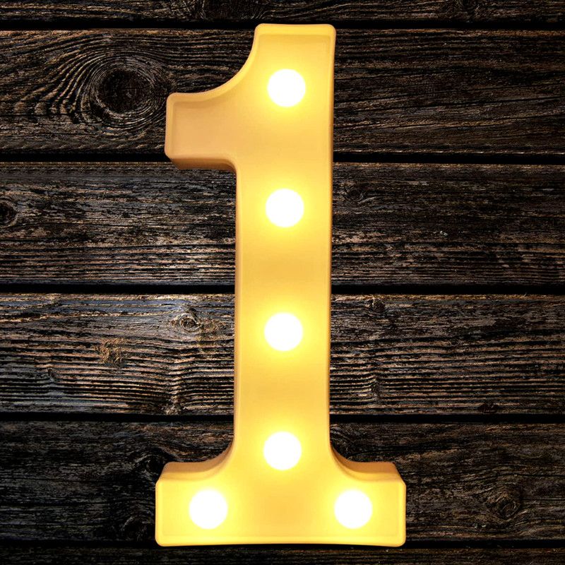 Shopperskart LED Marquee Number 1/One for Birthday Anniversary Party Decorations  (Warm White)