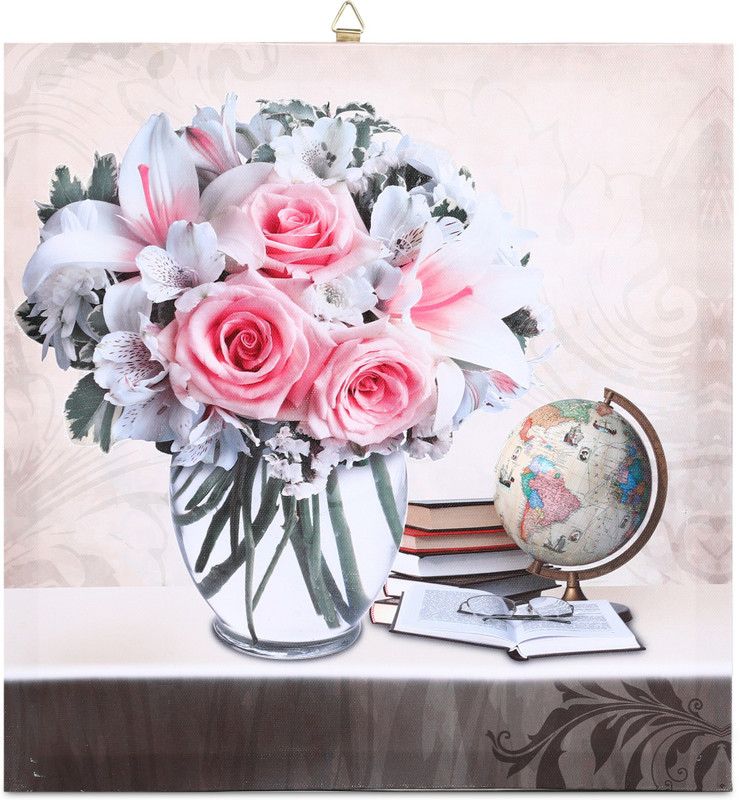 SkyWalls Wooden Framed Beautiful Flower Printed Ready to Hang Canvas 30 cm x 30 cm Painting  (With Frame)