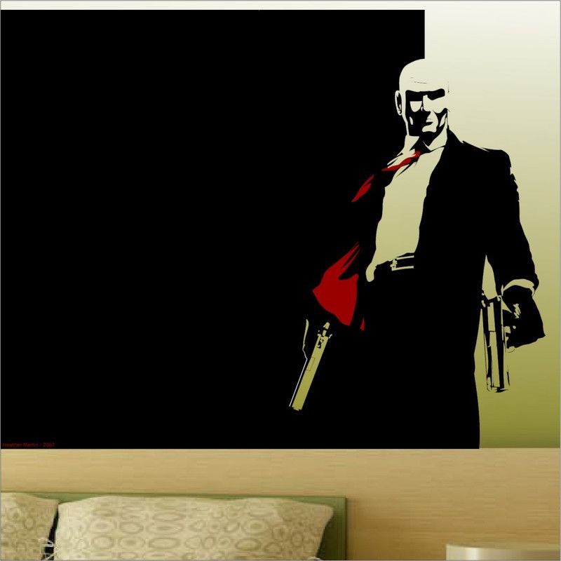 Decor Villa 63.5 cm Decor Villa Hitman Wall Decal and Sticker Size-63*58 Cm Self Adhesive Sticker  (Pack of 1)