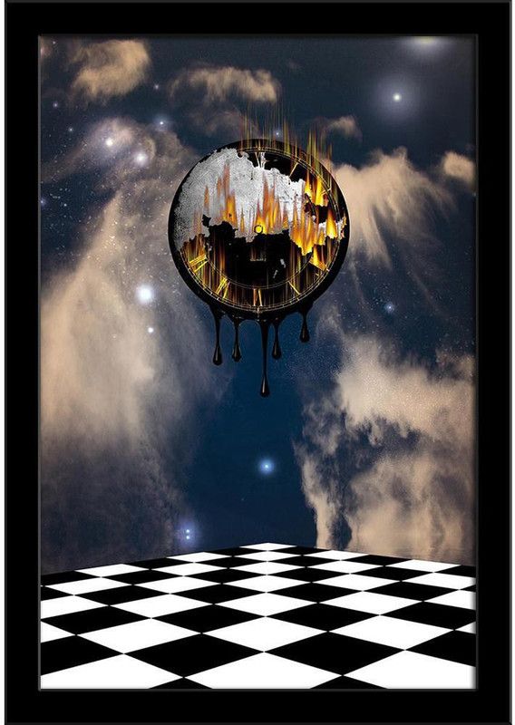 Time Melts Paper Poster Black Frame | Top Acrylic Glass 13inch x 19inch (33cms x 48.3cms) Paper Print  (19 inch X 13 inch, Framed)