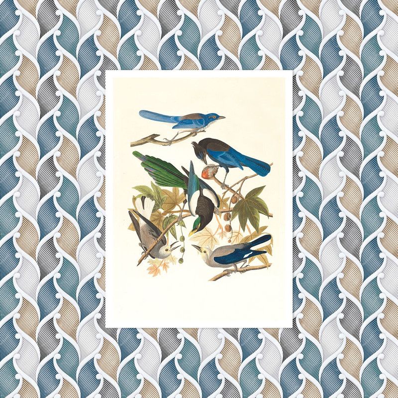 DWELLSINDIA Birds Tree Unframed Canvas Painting Canvas 33.85 inch x 24.4 inch Painting  (Without Frame)