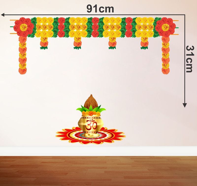 AriseDecor 31 cm Bandarwal Hanging Kalas Wall Sticker and Home Décor Self Adhesive Sticker  (Pack of 1)