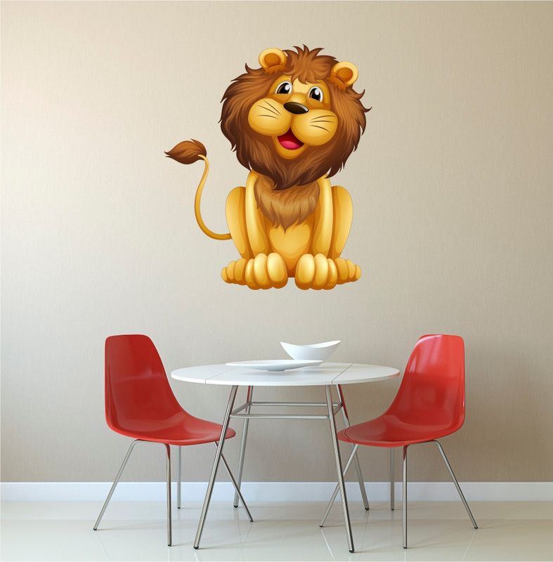 Madhuban Decor 60 cm Madhuban Decor NEW LION Self Adhesive Sticker  (Pack of 1)