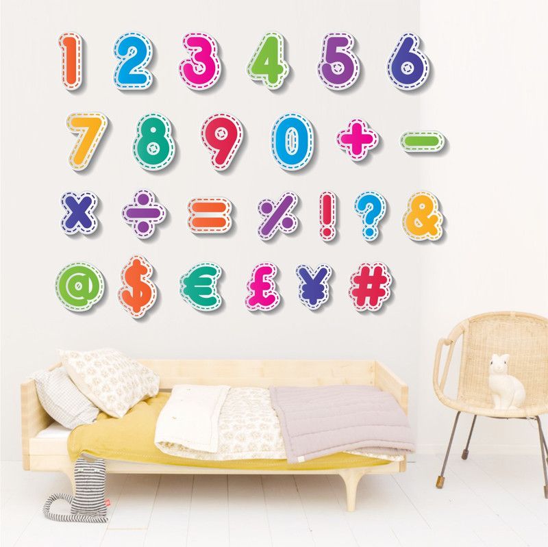 StickMe 80 cm Numbers and Symbols Fun And Easy Learning Kids Preschool Education Wall Sticker-SM523 Self Adhesive Sticker  (Pack of 1)