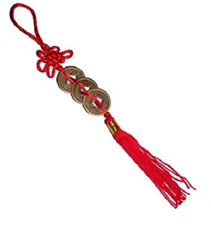 AIR9999 THREE Lucky Coins HANGING LUCKY CHARM FOR PROSPERITY AND LUCK , Feng Shui Coins Decorative Showpiece - 0 cm  (Metal, Multicolor)